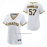 Camiseta Beisbol Mujer Pittsburgh Pirates Bubba Chandler Primera Replica Blanco