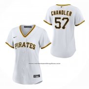 Camiseta Beisbol Mujer Pittsburgh Pirates Bubba Chandler Primera Replica Blanco