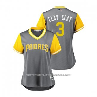 Camiseta Beisbol Mujer San Diego Padres Clayton Richard 2018 LLWS Players Weekend Clay Clay Gris