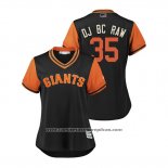 Camiseta Beisbol Mujer San Francisco Giants Brandon Crawford 2018 LLWS Players Weekend Dj Bc Raw Negro