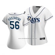 Camiseta Beisbol Mujer Tampa Bay Rays Randy Arozarena Primera Replica Blanco