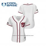 Camiseta Beisbol Mujer Washington Nationals 2019 Postemporada Cool Base Blanco