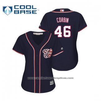 Camiseta Beisbol Mujer Washington Nationals Patrick Corbin Cool Base Alterno Azul