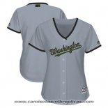 Camiseta Beisbol Mujer Washington Nationals Personalizada Gris