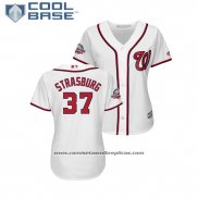 Camiseta Beisbol Mujer Washington Nationals Stephen Strasburg 2018 All Star Cool Base Blanco