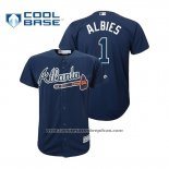 Camiseta Beisbol Nino Atlanta Braves Ozzie Albies Cool Base Alterno Azul