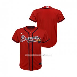 Camiseta Beisbol Nino Atlanta Braves Replica Alterno Rojo