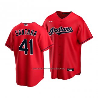 Camiseta Beisbol Nino Cleveland Indians Carlos Santana Replica Alterno 2020 Rojo