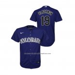 Camiseta Beisbol Nino Colorado Rockies Charlie Blackmon Replica Alterno Violeta