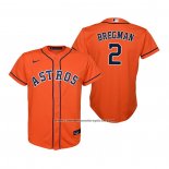 Camiseta Beisbol Nino Houston Astros Alex Bregman Replica Alterno Naranja