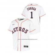 Camiseta Beisbol Nino Houston Astros Carlos Correa Replica Primera Blanco