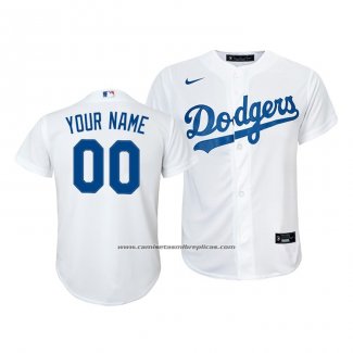 Camiseta Beisbol Nino Los Angeles Dodgers Personalizada Replica Primera 2020 Blanco