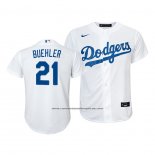 Camiseta Beisbol Nino Los Angeles Dodgers Walker Buehler Replica Primera 2020 Blanco