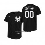 Camiseta Beisbol Nino New York Yankees Custom Replica Negro