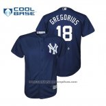 Camiseta Beisbol Nino New York Yankees Didi Gregorius Cool Base Alterno Azul