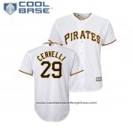 Camiseta Beisbol Nino Pittsburgh Pirates Francisco Cervelli Cool Base Primera Blanco