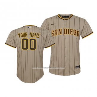 Camiseta Beisbol Nino San Diego Padres Personalizada Replica Cool Base Marron