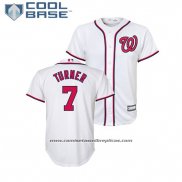 Camiseta Beisbol Nino Washington Nationals Trea Turner Cool Base Primera Replica Blanco