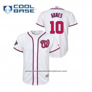 Camiseta Beisbol Nino Washington Nationals Yan Gomes 2019 World Series Bound Cool Base Blanco