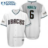 Camiseta Beisbol Hombre Arizona Diamondbacks 2017 Postemporada 6 Peralta Blanco Cool Base