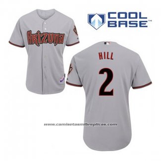 Camiseta Beisbol Hombre Arizona Diamondbacks 2 Aaron Hill Gris Cool Base