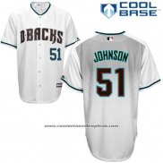 Camiseta Beisbol Hombre Arizona Diamondbacks 51 Randy Johnson Blanco3 Cool Base