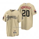 Camiseta Beisbol Hombre Arizona Diamondbacks Luis Gonzalez 2021 City Connect Replica Oro