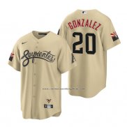 Camiseta Beisbol Hombre Arizona Diamondbacks Luis Gonzalez 2021 City Connect Replica Oro