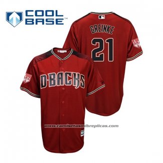 Camiseta Beisbol Hombre Arizona Diamondbacks Zack Greinke Cool Base 2019 Entrenamiento de Primavera Rojo