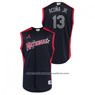 Camiseta Beisbol Hombre Atlanta Atlanta Braves 2019 All Star Workout National League Ronald Acuna Jr. Azul