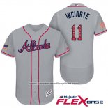 Camiseta Beisbol Hombre Atlanta Braves 2017 Estrellas y Rayas 11 Ender Inciarte Gris Flex Base