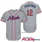 Camiseta Beisbol Hombre Atlanta Braves 2017 Estrellas y Rayas 12 A.J. Pierzynski Gris Flex Base Camiseta Beisbol Hombre Atlanta Braves 2017 Estrellas y Rayas 12 A.J. Pierzynski Gris Flex Base