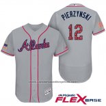 Camiseta Beisbol Hombre Atlanta Braves 2017 Estrellas y Rayas 12 A.J. Pierzynski Gris Flex Base