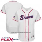 Camiseta Beisbol Hombre Atlanta Braves 2017 Estrellas y Rayas Blanco Flex Base Camiseta Beisbol Hombre Atlanta Braves 2017 Estrellas y Rayas Blanco Flex Base