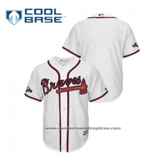 Camiseta Beisbol Hombre Atlanta Braves 2019 Postemporada Cool Base Blanco