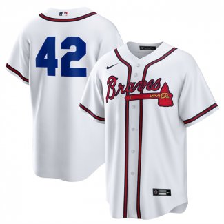 Camiseta Beisbol Hombre Atlanta Braves 2025 Jackie Robinson Day Primera Replica Blanco