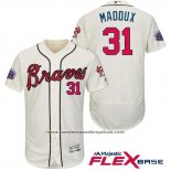 Camiseta Beisbol Hombre Atlanta Braves 31 Greg Maddux Crema 2017 All Star Flex Base