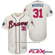 Camiseta Beisbol Hombre Atlanta Braves 31 Greg Maddux Crema 2017 All Star Flex Base