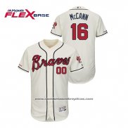 Camiseta Beisbol Hombre Atlanta Braves Brian Mccann Autentico Flex Base Crema