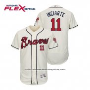 Camiseta Beisbol Hombre Atlanta Braves Ender Inciarte Flex Base Autentico Collezione Alterno 2019 Crema
