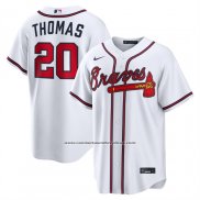 Camiseta Beisbol Hombre Atlanta Braves Lane Thomas Primera Replica Blanco