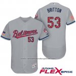Camiseta Beisbol Hombre Baltimore Orioles 2017 Estrellas Y Rayas 53 Zach Britton Gris Flex Base