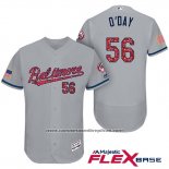 Camiseta Beisbol Hombre Baltimore Orioles 2017 Estrellas Y Rayas 56 Darren O'day Gris Flex Base