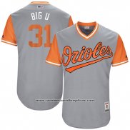 Camiseta Beisbol Hombre Baltimore Orioles 2017 Little League World Series 31 Ubaldo Jimenez Gris