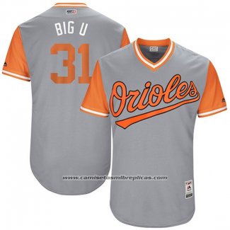 Camiseta Beisbol Hombre Baltimore Orioles 2017 Little League World Series 31 Ubaldo Jimenez Gris