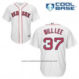Camiseta Beisbol Hombre Boston Red Sox 37 Bill Lee Blanco Primera Cool Base