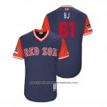 Camiseta Beisbol Hombre Boston Red Sox Brian Johnson 2018 LLWS Players Weekend Bj Azul