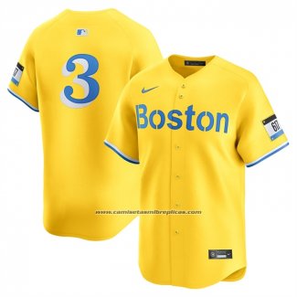 Camiseta Beisbol Hombre Boston Red Sox Ceddanne Rafaela Alterno Limited Amarillo