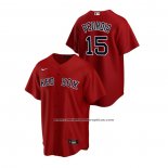 Camiseta Beisbol Hombre Boston Red Sox Dustin Pedroia Replica Alterno Rojo