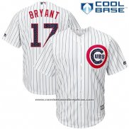 Camiseta Beisbol Hombre Chicago Cubs 2017 Estrellas y Rayas 17 Kris Bryant Blanco Cool Base